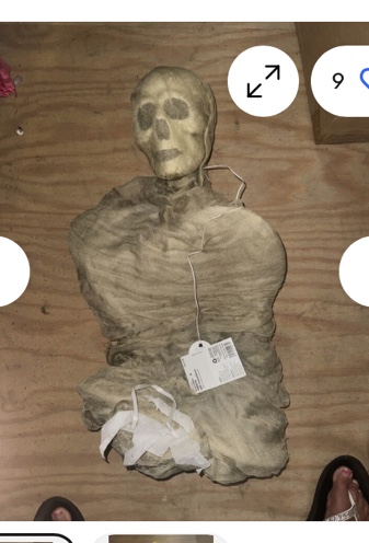 ANIMATED WIGGLING talking hanging MUMMY HAUNTED Prop 5.5 ft graves and bones