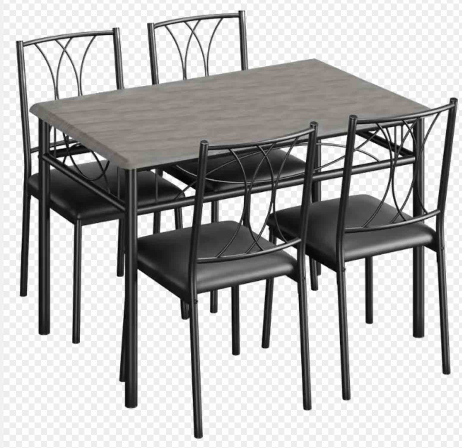 5 Piece Kitchen Table Set W/4 Upholstered Chairs