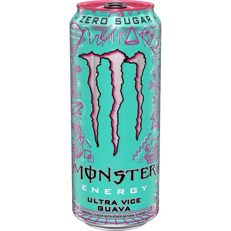 (14 pack) Monster Energy Ultra Vice Guava Energy Drink - 16 fl oz Can