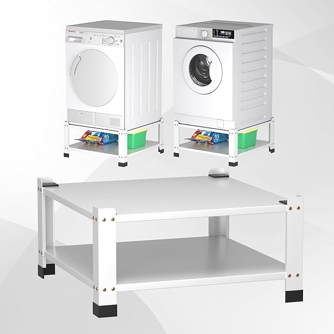 Laundry Pedestal for Washer and Dryer, Universal Fit, 28" Wide,14" Height, Four Corner Bearing Capacity 800lb Max, Metal Washing Machine Base Stand for Dryer Base Platform Heavy Duty (2 Pack)