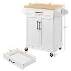 Kissinger 34.5'' Wide Rolling Kitchen Island with Solid Wood Top