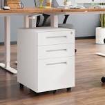 3 Drawer File Cabinet, Mobile File Cabinet with Lock on Wheels, Letter/Legal Size, Fully Assembled.