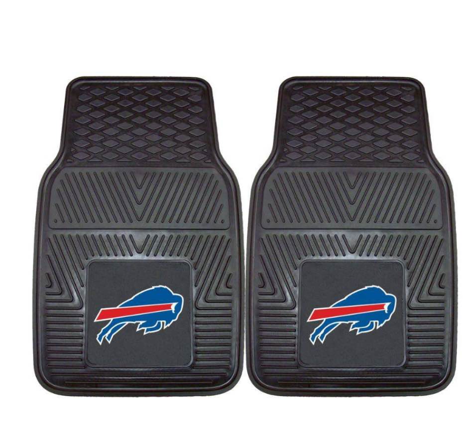 FANMATS 8887 Buffalo Bills 2-Piece Heavy Duty Vinyl Car Mat Set, Front Row Floor Mats, All Weather Protection, Universal Fit, Deep Resevoir Design