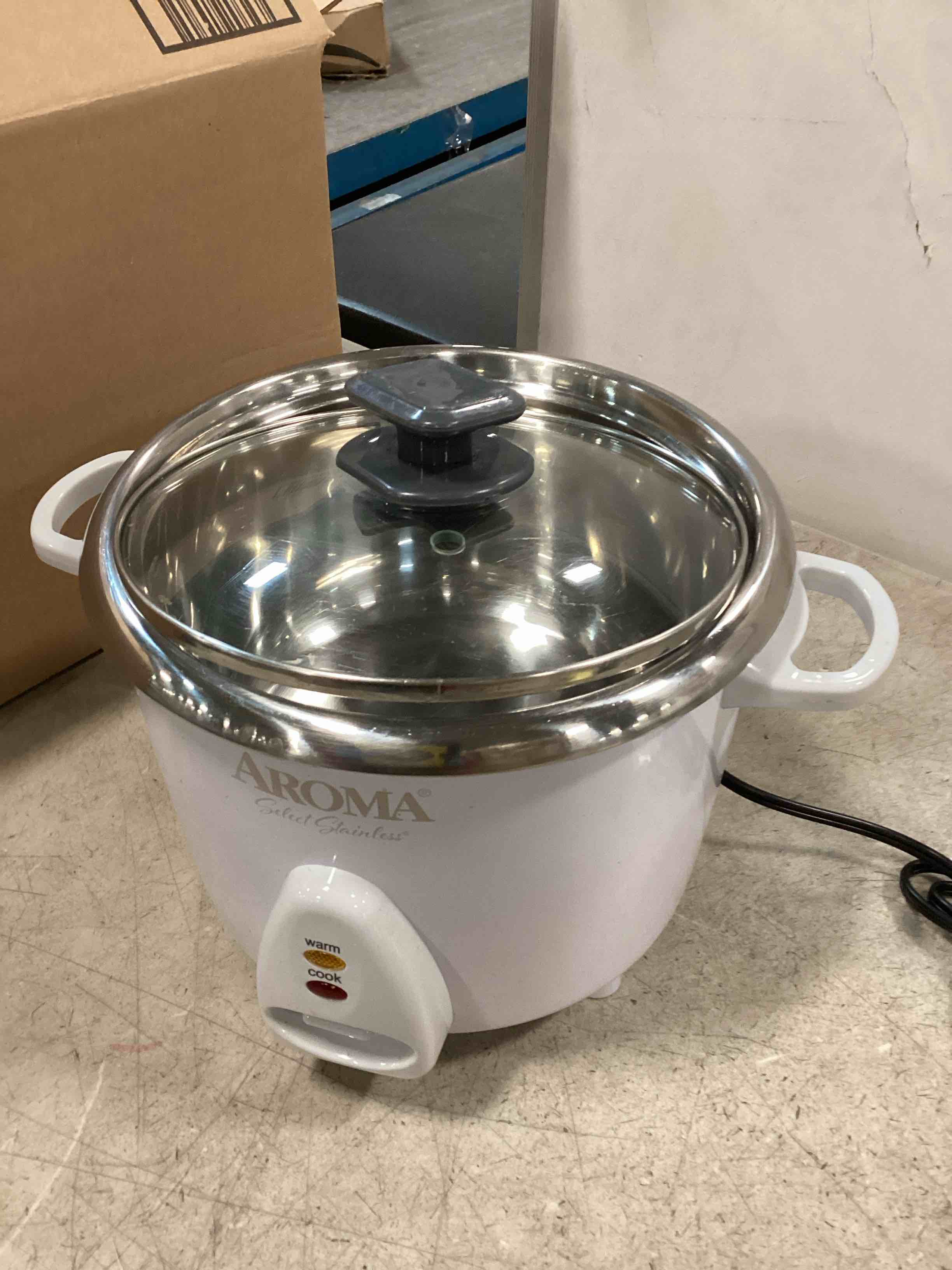 Aroma Housewares 7 Cup (Cooked) Select Stainless Pot-Style Rice Cooker, & Food Steamer, One-Touch Operation, Automatic Keep Warm Mode, White