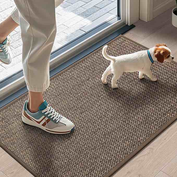 LEKEEPGO Door Mat 24x36 Door Mat Indoor Entrance, Non Slip Rubber Backing Front Door Mat Washable Absorbent Inside Door Mat Low-Profile Doormat Entryway Mat Resist Dirt Indoor Door Mat, Brown
