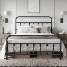 Yaheetech 611253 black metal bed frame full size 