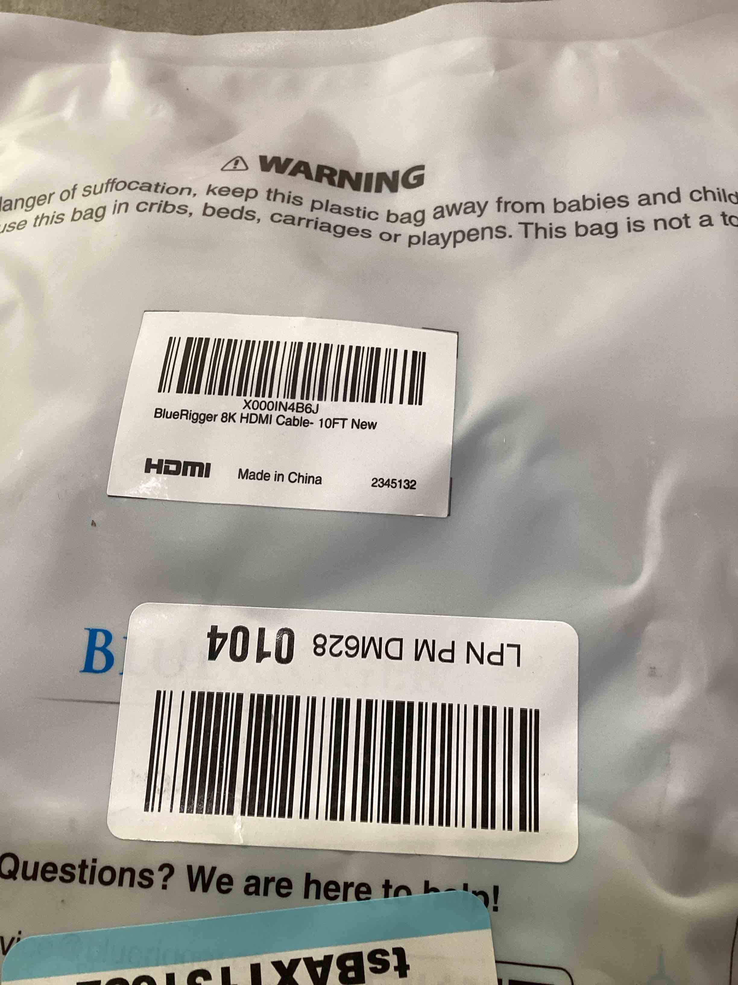 cable blue rigger 8k hdmi cable 10 ft.