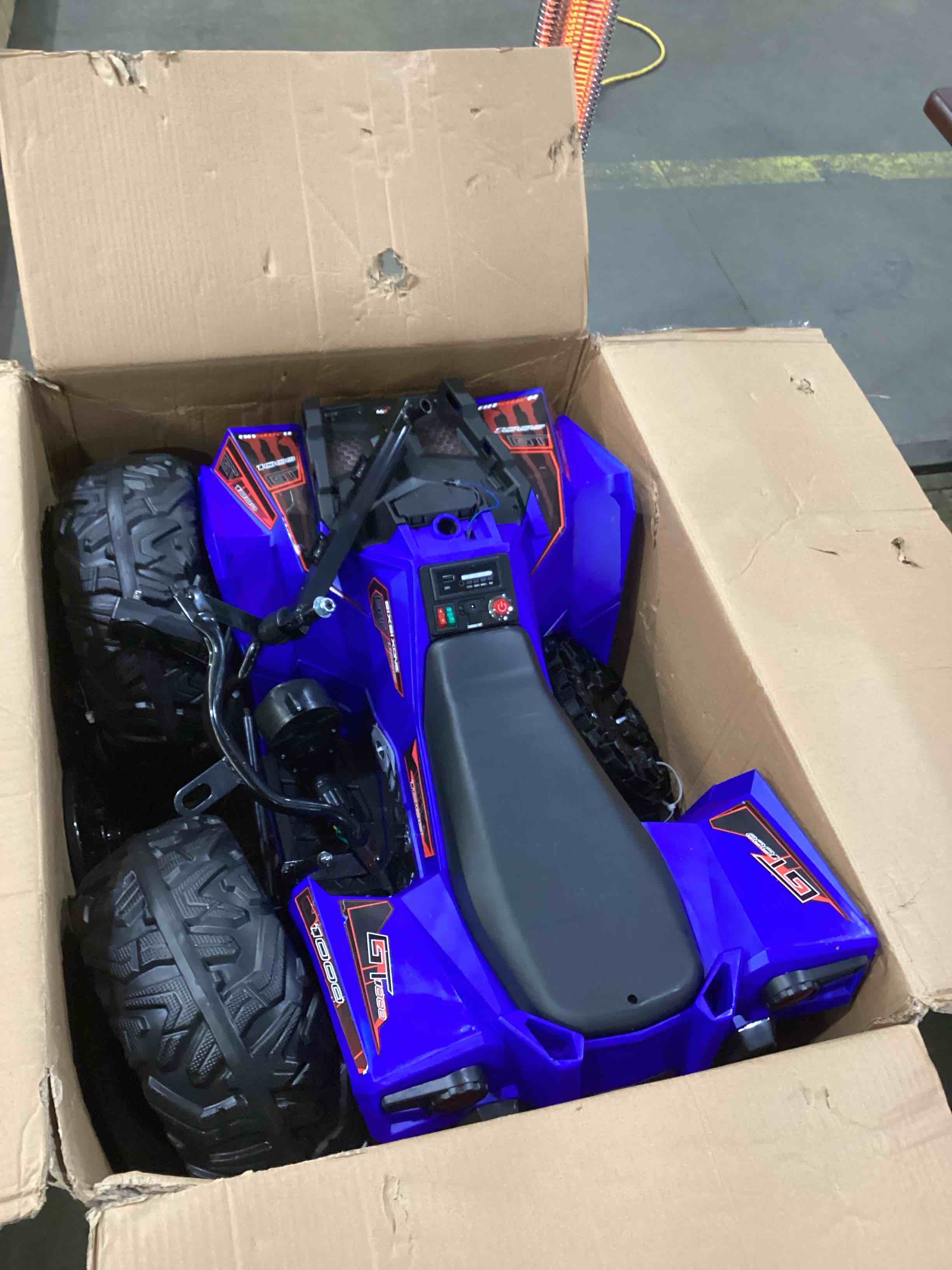 kids blue atv 
