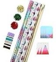 LaRibbons Christmas Wrapping Paper Set, Candy Cane & Gingerbread Man & Winter Tree Design with Gift Bow & Ribbons & Tags, Perfect for Holiday, Part, Xmas, 30 Inch X 10 Feet (4Rolls, 100 sq.ft.ttl.)