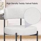 Farini Dining Room Chair, Mid-Century Modern White Sherpa Dining Chair
