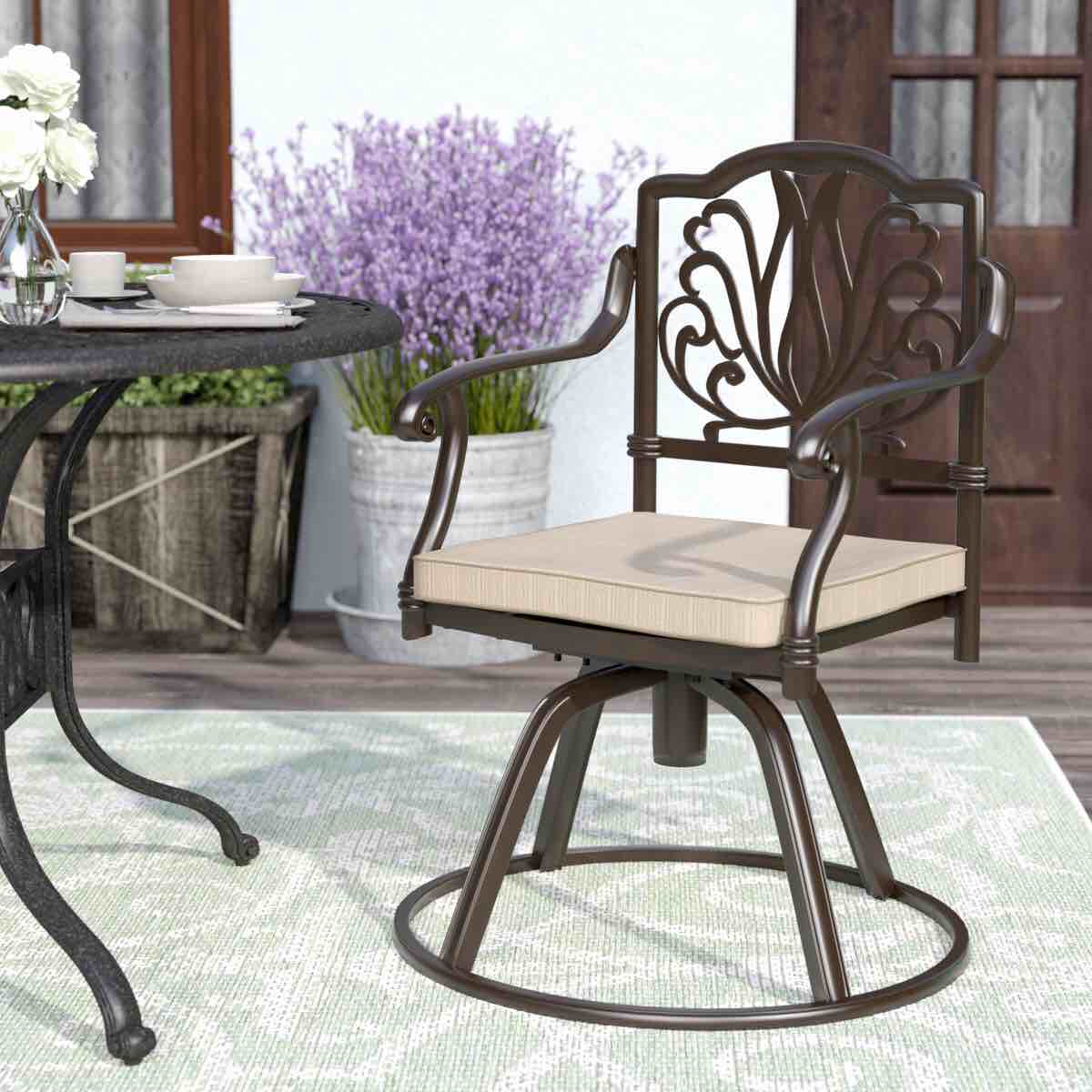 *similar to stock photo*only box 2*missing boxes 1,3,&4*Arrey Metal Outdoor Dining Armchair with Cushion
