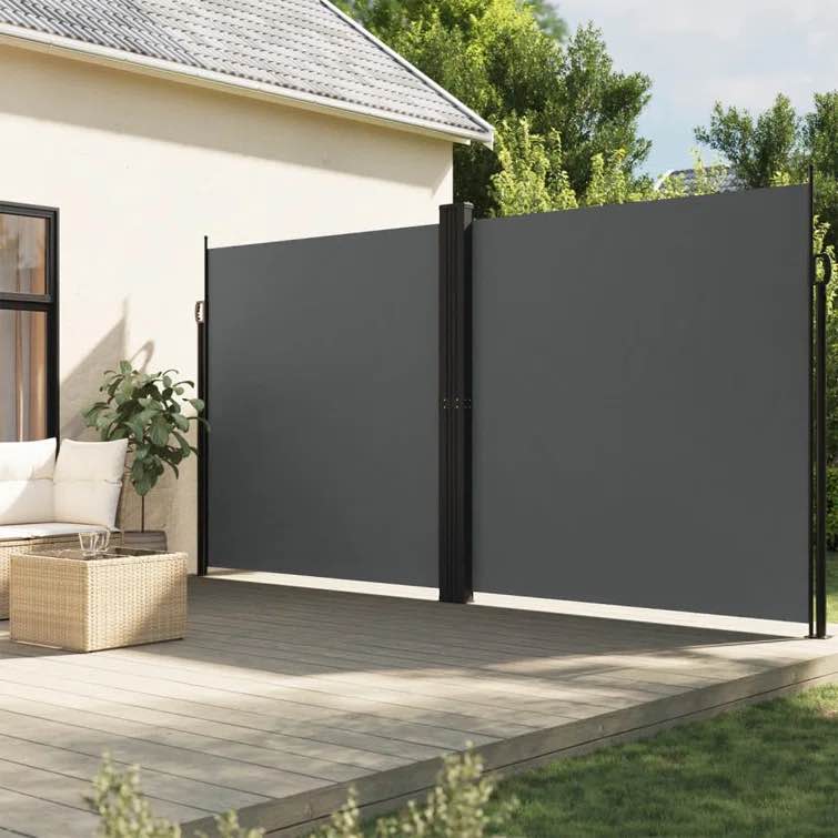 *cream color*damaged box*Vidaxl Retractable Side Awning Anthracite 