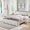 MISSING WHOLE SECOND BOX** *unsure on size*similar to stock photo*T4TREAM Farmhouse  Bed with Headboard and Storage Bench, Rustic Wood Platform Bed with 64" Storage Chest w/ 4 Large Storage Drawer 