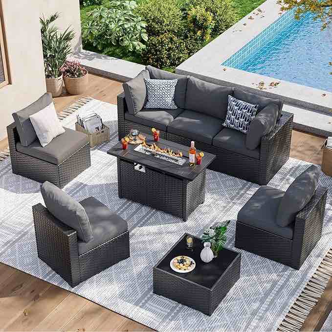 *similar to stock photo* Wicker patio set *missing chairs & table ONLY CHAIR TOP & CUSHION COVERS*  
