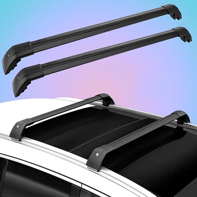 *similar to stock photo*Crossbars Cross Bars fit for BYD Tang 2021-2024 Lockable Roof Rail Rack Black Aluminum Alloy