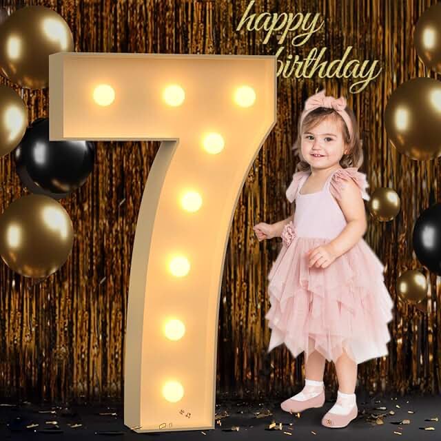 3.3FT Marquee Numbers, Light Up Party Decor, Number 7