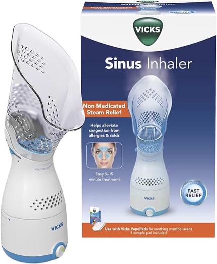 Vicks Sinus Inhaler - Non-Medicated Steam Relief for Allergies, Congestion, Cough & Colds, Facial St