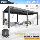 Richryce 10x20 aluminum louvered pergola with 6 panel 