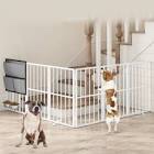 6-panel Foldable Dog Fence Pet Gates With Dog Bowls And Oxford Fabric Storage Bag