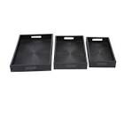 wooden black tray set of 3