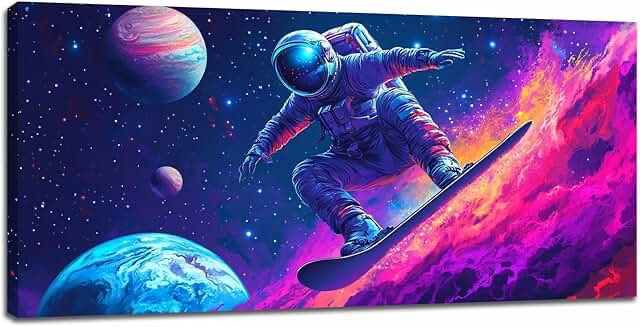 Astronaut Wall Art Large Framed Canvas Wall Art for Living Room 24x48inch(60x120cm)