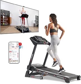 *Not Tested* Sunny Health & Fitness Premium Treadmill with Auto Incline, Dedicated Speed Buttons, Double Deck Technology, Digital Performance Display, BMI Calculator & Pulse Sensors with Optional SunnyFit App