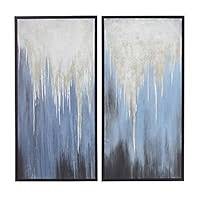 Abstract Framed Wall Art with Black Frame, Set of 2