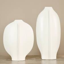 ceramic white vase set of 2