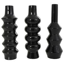 Black bubble Glass Modern Vase