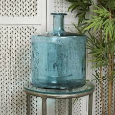 Spanish Bottleneck Teal Recycled Glass Vase