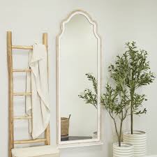 Brown Tall Wall Mirror with Arched Top