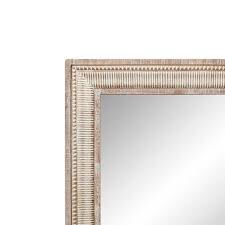Intricately Carved Rectangle Framed Brown Wall Mirror