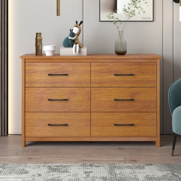 Gianni 6 Drawer 47.2 in. Wide Dresser (Sturdy, Effortless Assembly with Interlocking Drawers)