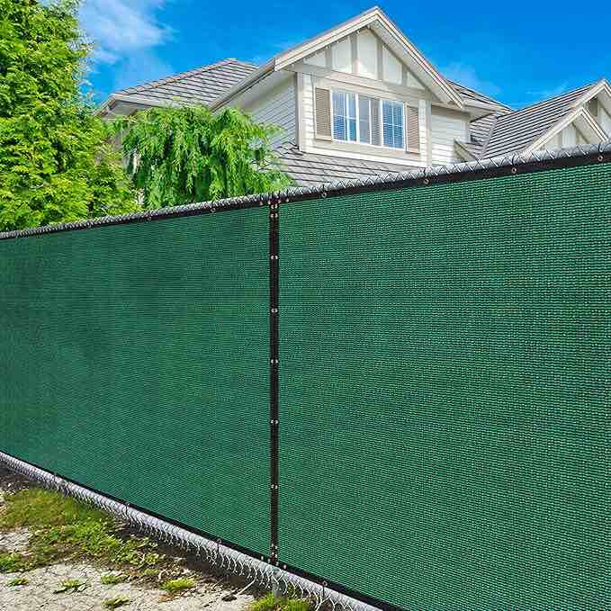 fence privacy screen 6’ x 32’ dark green 