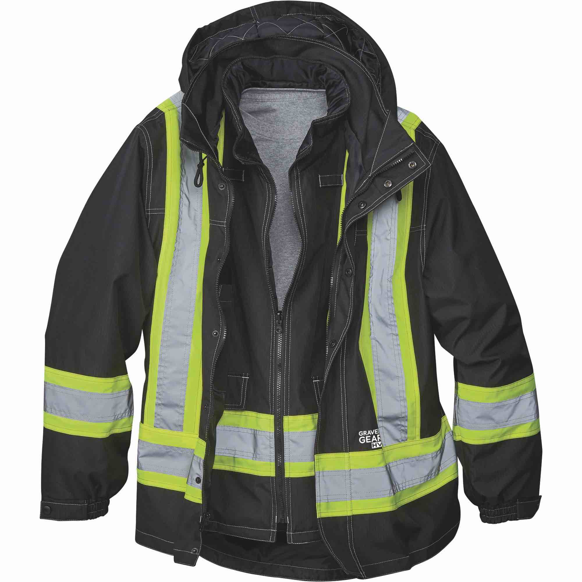 Gravel Gear HV Men's Enhanced Visibility 4-in-1 Safety Parka ( XL )