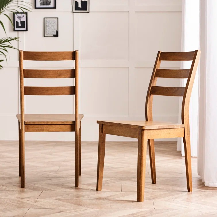 Drea Solid Wood Dining Chairs - Traditional Rustic Farmhouse Kitchen Kitchen Chairs