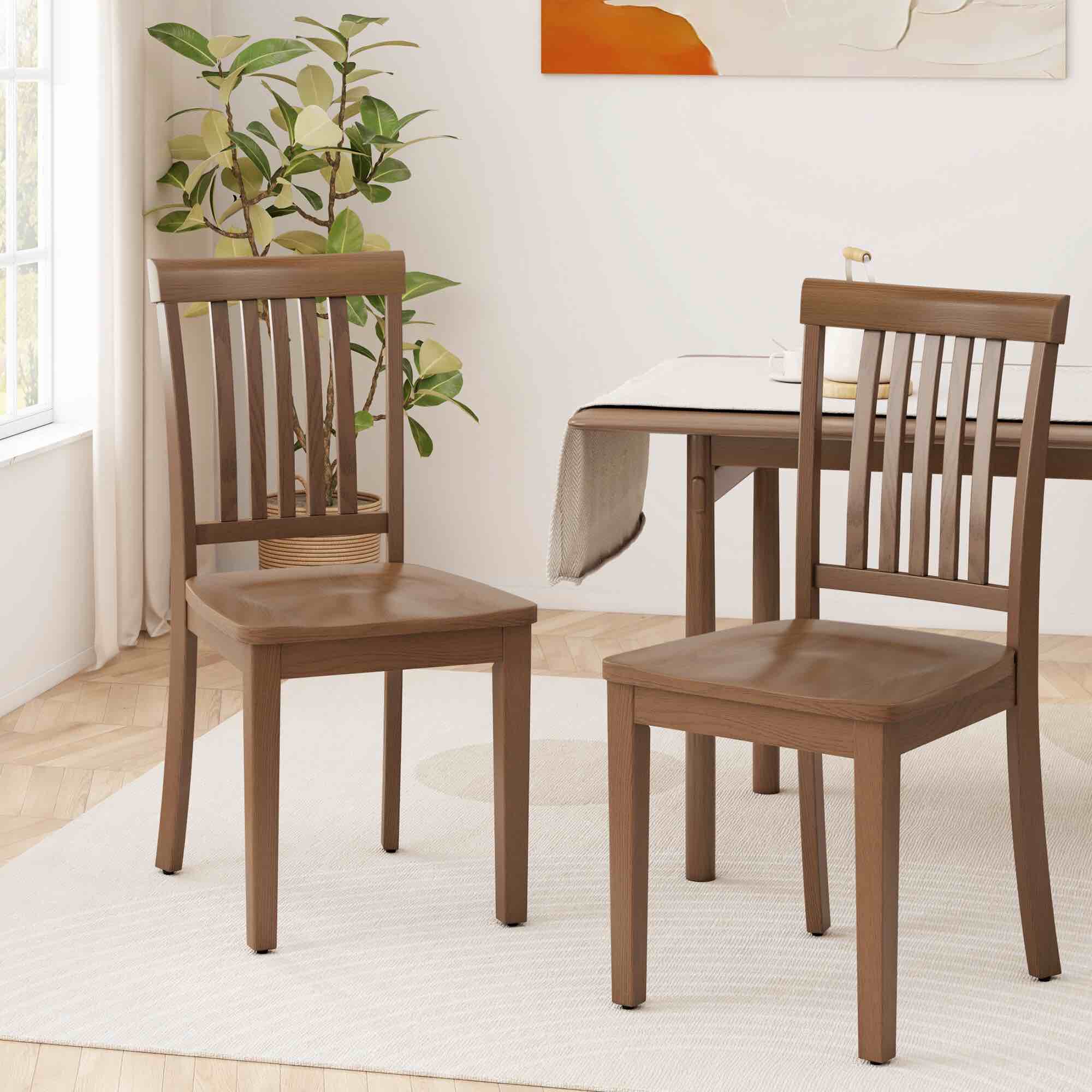 Tanvier Slatted Back Dining Chair Solid Wood Side Chair *SIMILAR TO STOCK PHOTO DIFFERENT COLOR*