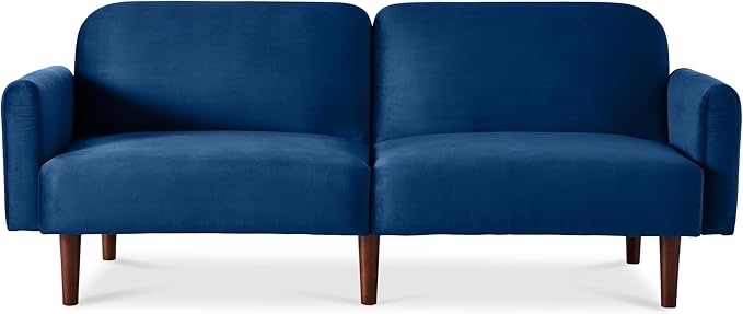 navy blue fabric couch *INCOMPLETE ONLY BACK & ARMS OF COUCH*