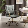 Patrizia Contemporary Task Chair Office Swivel Ergonomic Upholstered Chair with Tufted Back-Sage