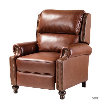 14 Karat Home BROWN Leather Upholstered Recliner