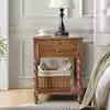 Wilhelm Cherry 28 in. H Transitional 2-Drawer Solid Wood Nightstand with Hidden Outlet
