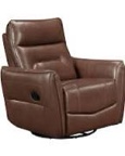 Swivel Motion Luxurious Comfort Leather Upholstered Recliner - Toffee Brown