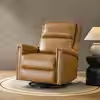 Serge Traditional Wingback Swivel and Rocker Power Recliner with Motorized Headrest-Camel