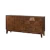 Kamis Modern Walnut 60 in. Hexagonal Embellishments Sideboard with Solid Wood Legs