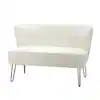 Alonzo 45 in. Contemporary Velvet Tufted Back Ivory 2-Seats Loveseat with U-Shaped Legs