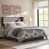 Cleo Dark Gray Wood Frame Queen Platform Bed with Hydraulic Lift Storage