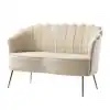 Yeran Velvet 50.2 in. Tan 2-Seats Loveseat with Flower Shaped Back Design