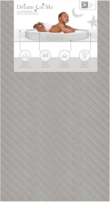 Mattress | Waterproof | GreenGuard Gold Certified | Dual-Sided Mattress | Grey Embossed Cover | Lightweight Reversible Design