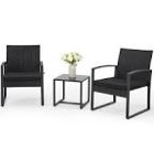 FDW Wicker Patio Furniture 3 Piece Patio Set Chairs Bistro Set Outdoor Rattan Conversation Set for Backyard Porch Poolside Lawn