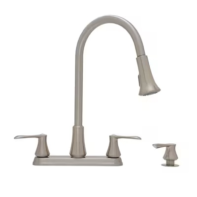 Project Source Stainless Steel 2-Handle Deck Mount Pull-Down Kitchen Faucet